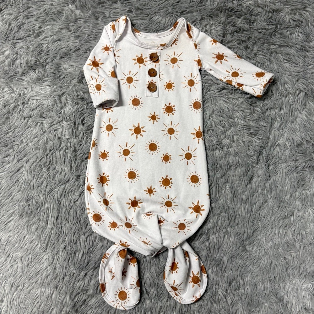 Caden Lane Baby Sun Print Sleep Sack Knot Gown Gender Neutral 0-3 Months